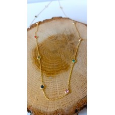 Κολιέ Σε Κίτρινο Χρυσό 14Κ Πολύχρωμο (N244)